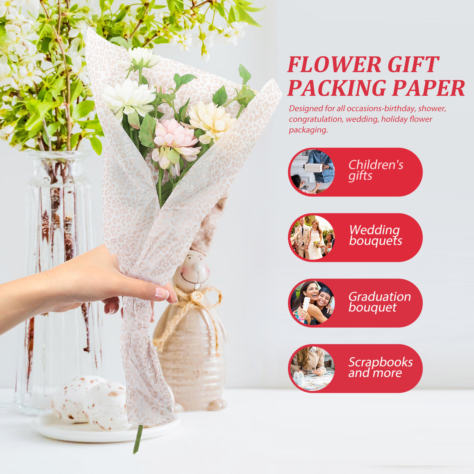 Wedding Packaging - Papier do pakowania kwiatów DIY, papier