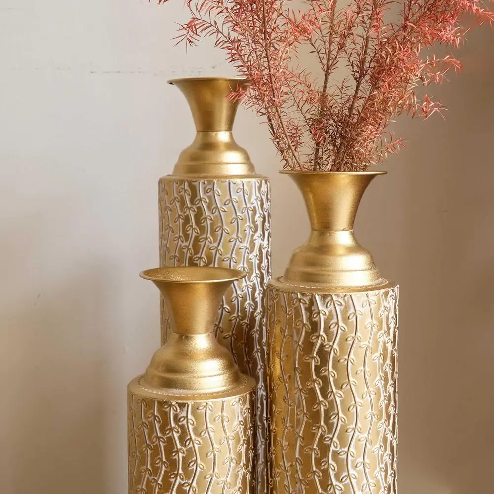 Centerpiece Vase Tall - Zestaw 3 bardzo dużych, wysokich metalowych