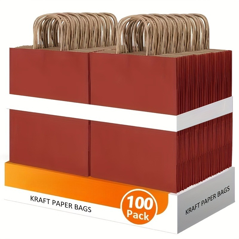 Wedding Supply Shops - 100 sztuk czerwonych papierowych torebek prezentowych
