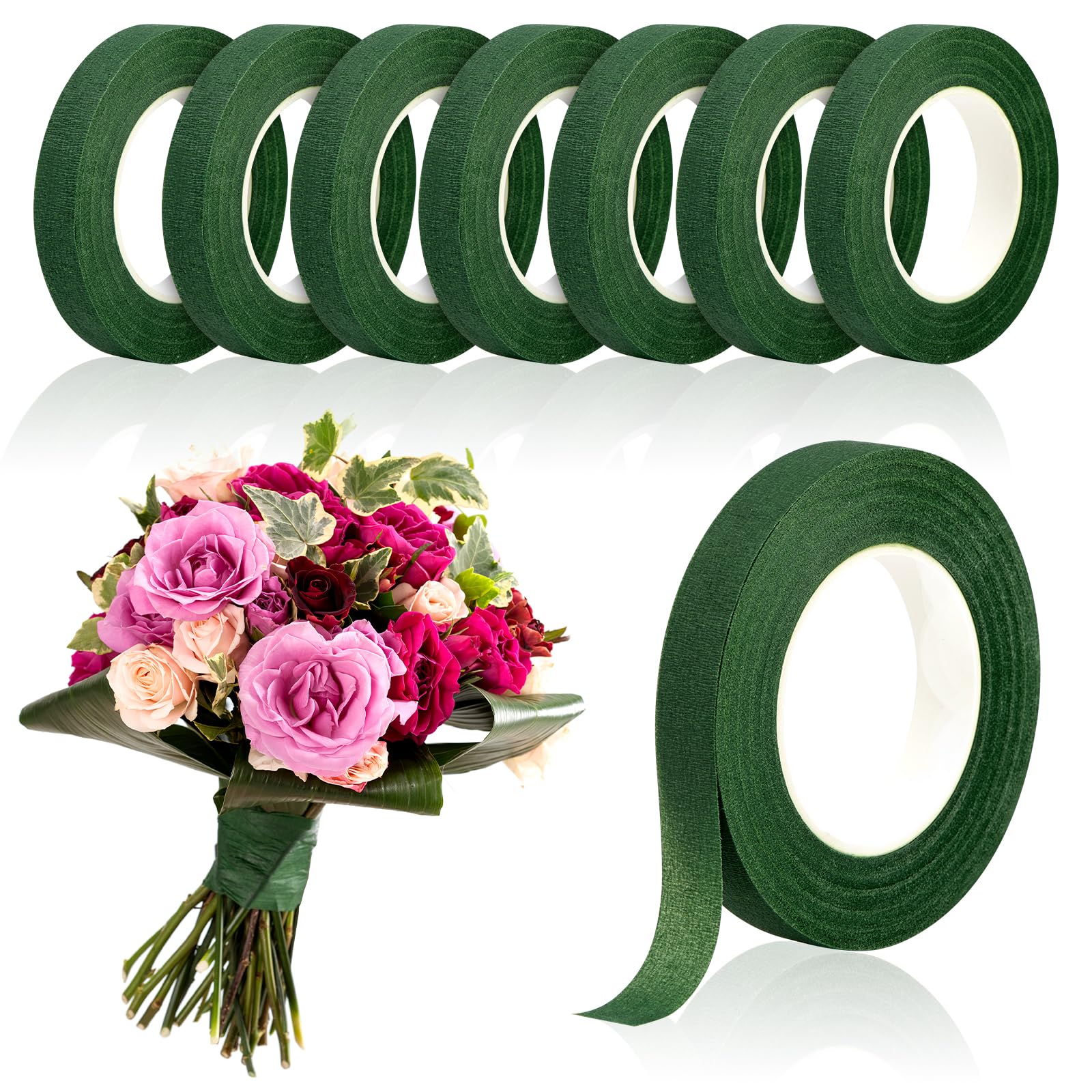 Wedding Floral Supply - 20 jardów zielonej taśmy florystycznej do