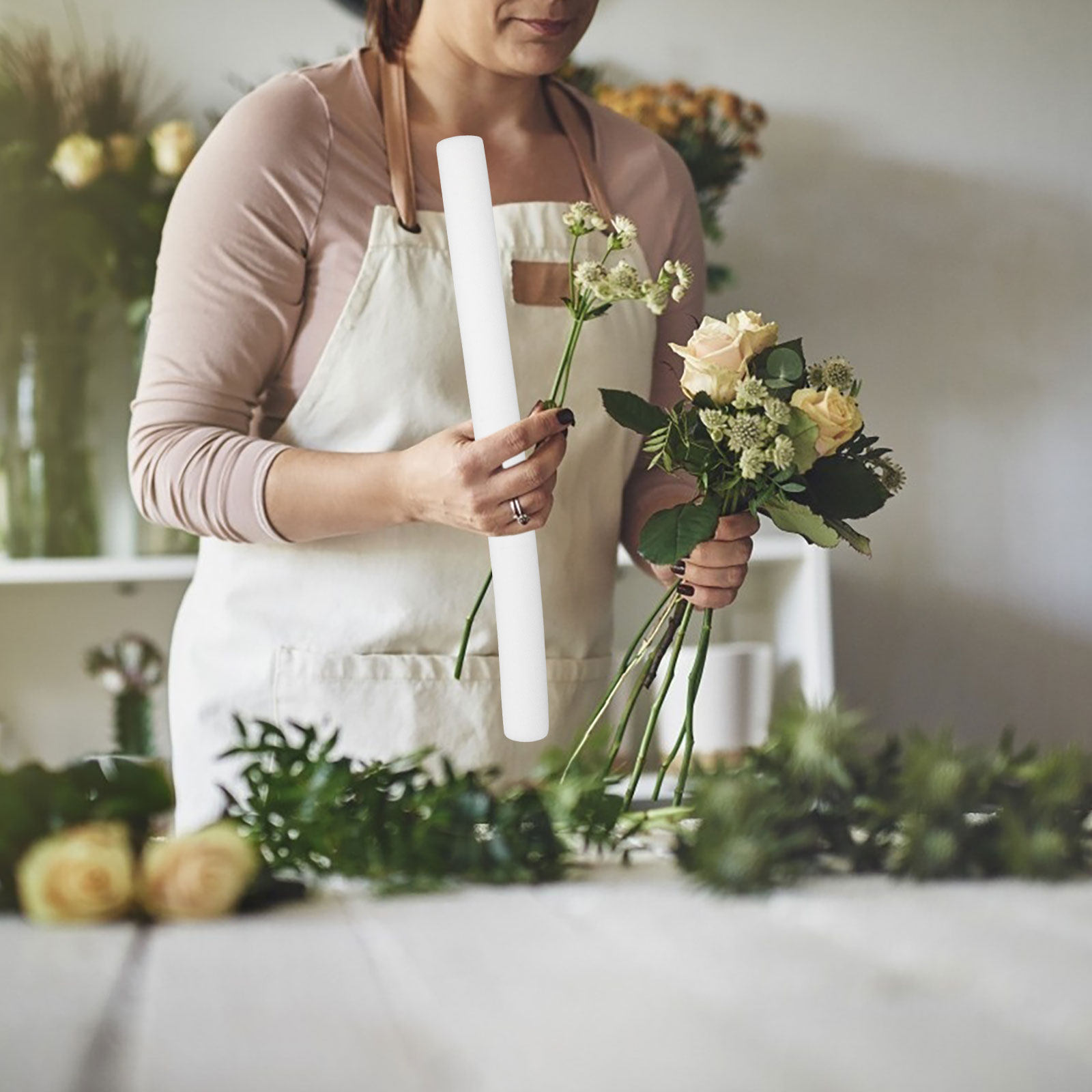 Wedding Floral Supply - 4 szt. Solidne gąbki cylindryczne do