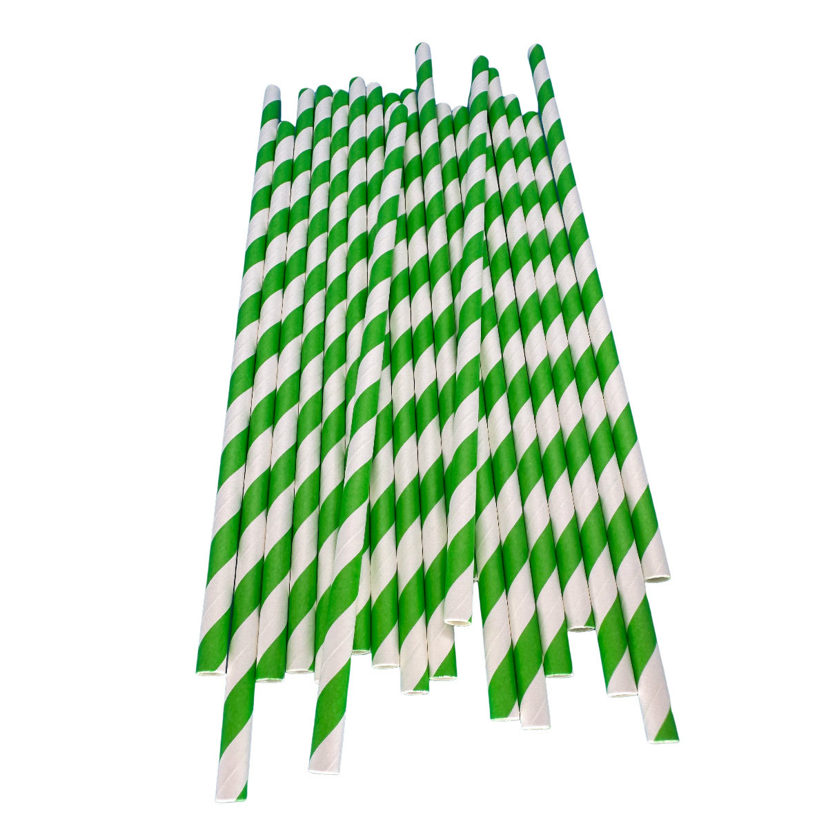 Wedding Supply In Bulk - 100 szt. biodegradowalnych zielono-białych słomek papierowych