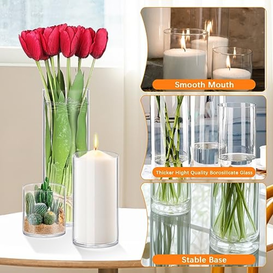 Zestaw 4 szklanych wazonów cyl – Centerpiece Vase Tall recenzja i cena