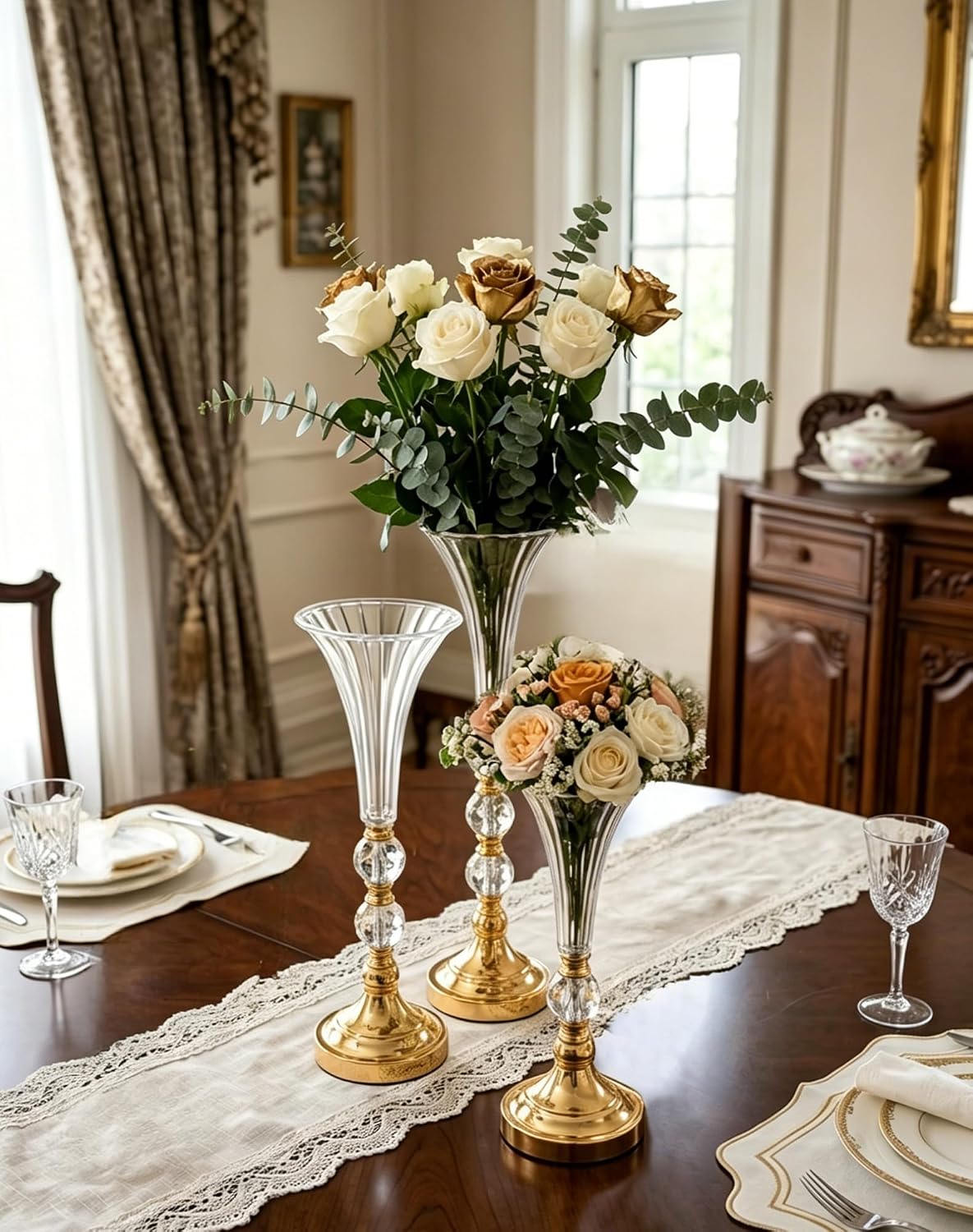 Zestaw 3 złotych akrylowych wa – Centerpiece Vase Tall recenzja i cena
