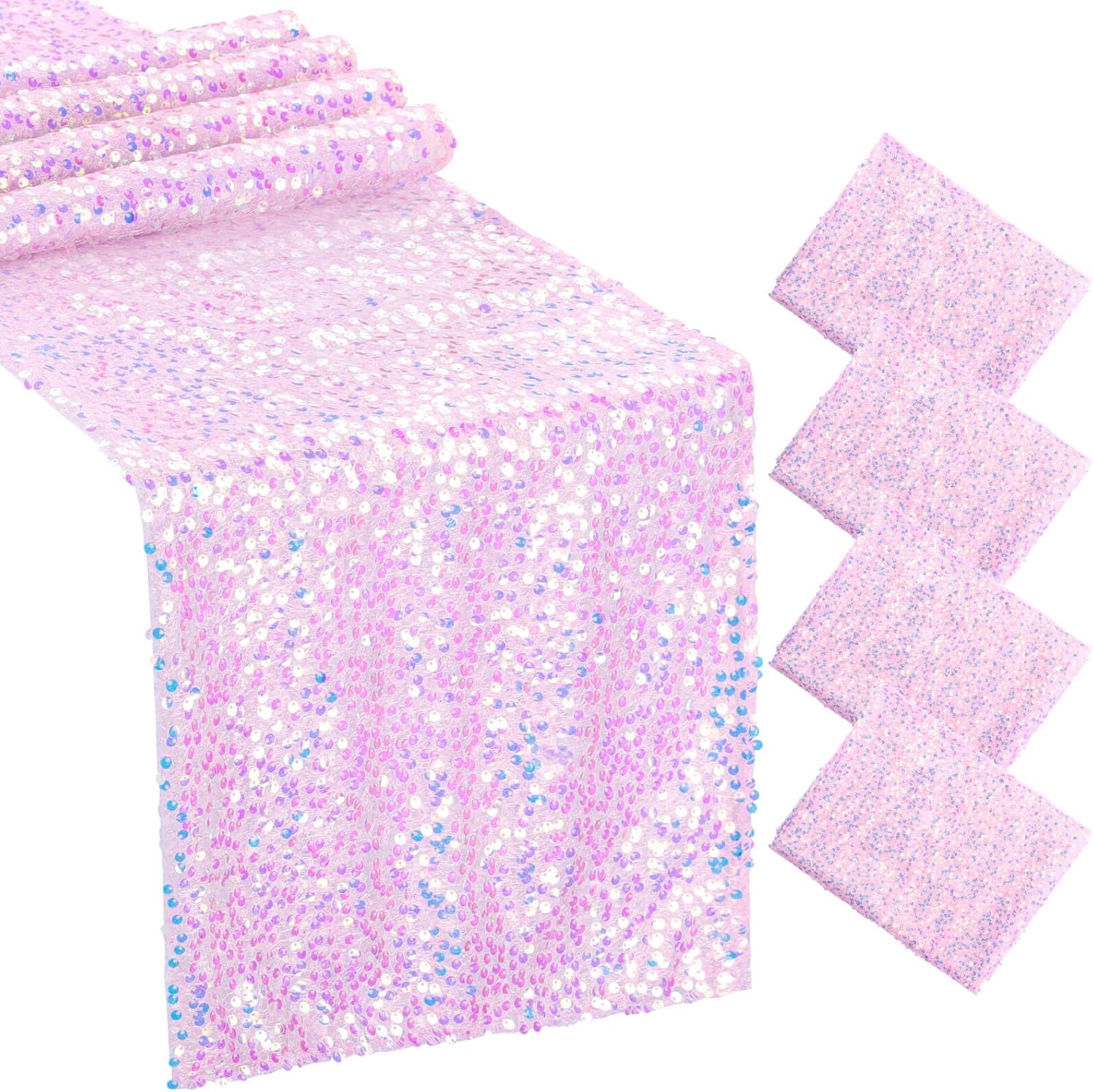 4 szt. Różowe, opalizujące bie – Table Runner Sequin recenzja i cena
